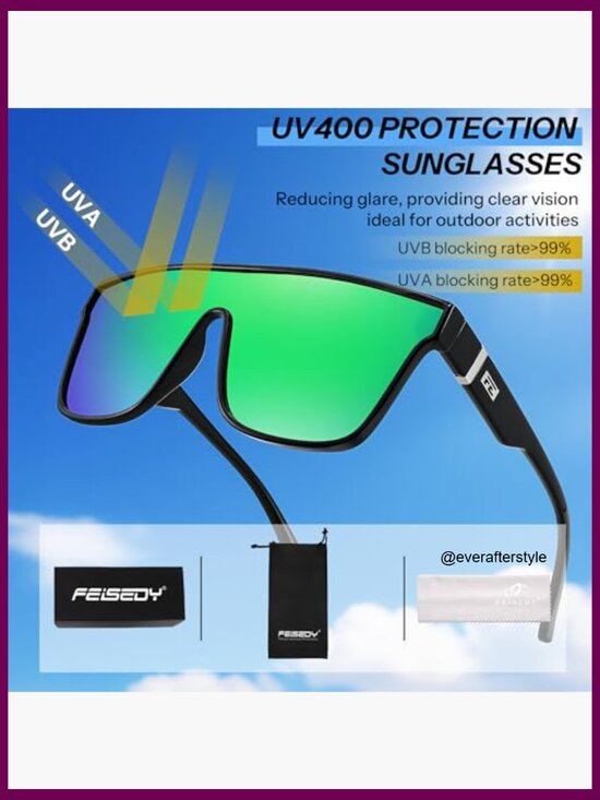 Mirrored Single Lens Sunglasses UV400 Shades Oversized Square Frame